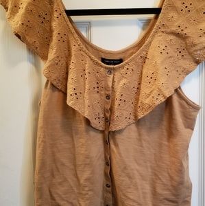 American Eagle cropped tank top size large tan